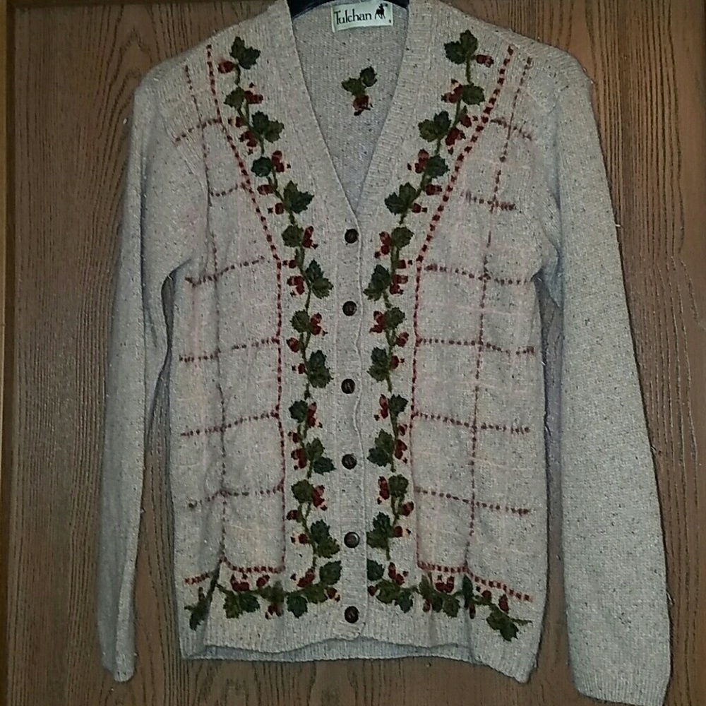 Tulchan embroidered button down cardigan